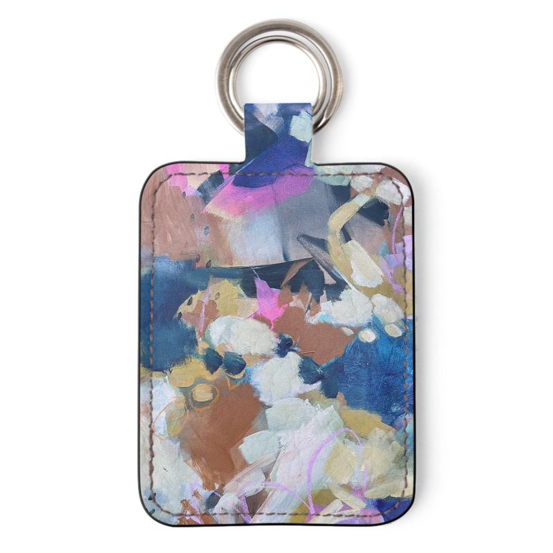 Leather Key Ring "Let's Groove"