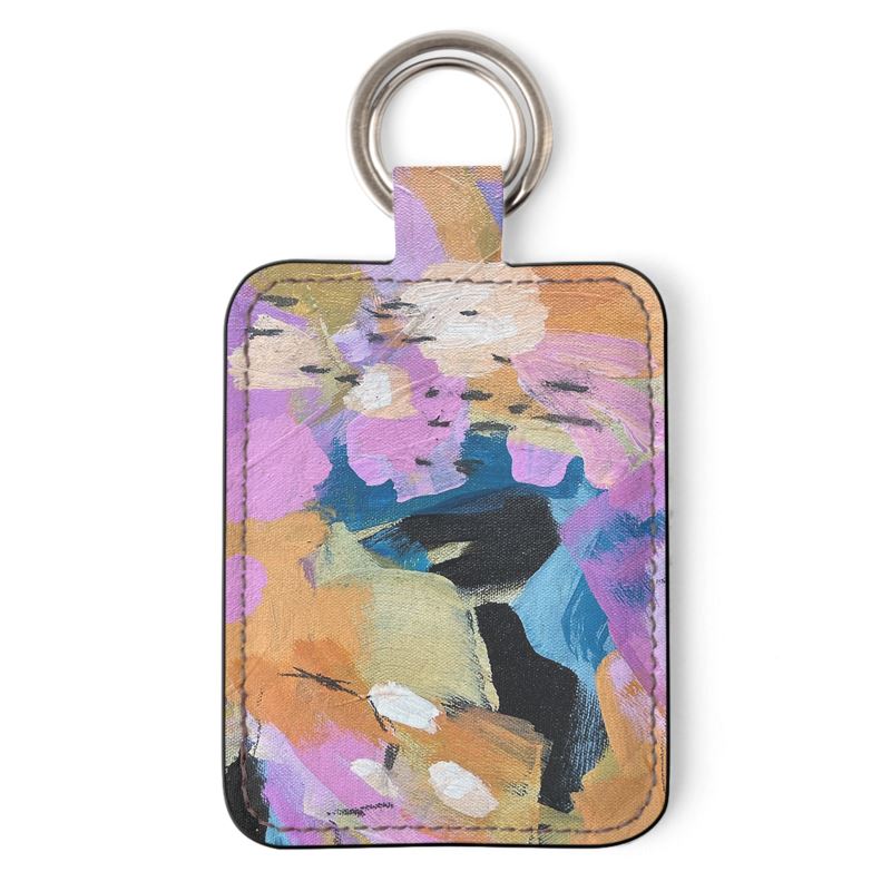 Leather Key Ring "Paper Roses"