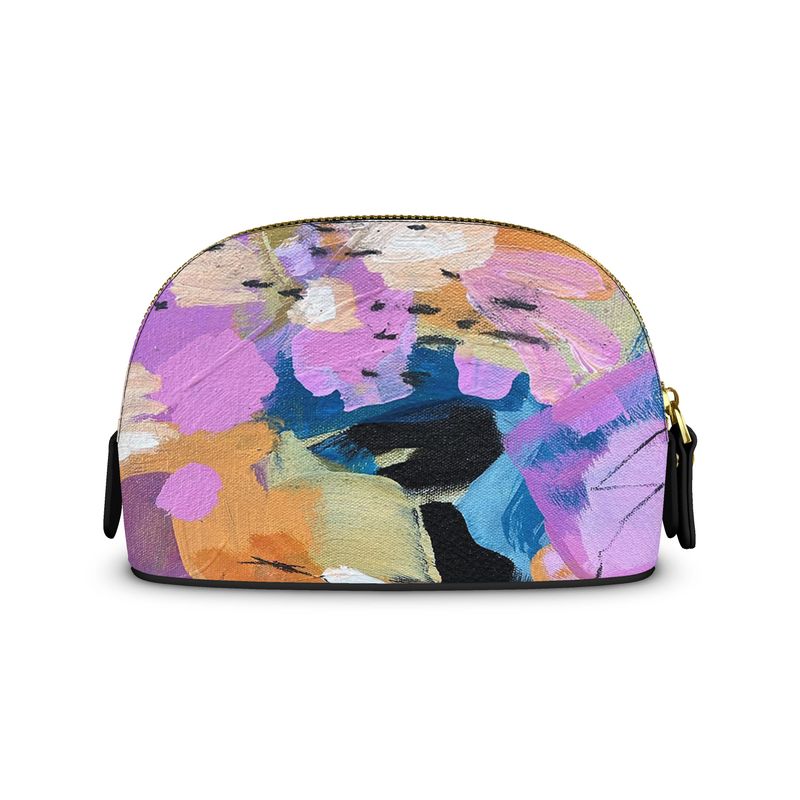 "Paper Roses" Leather Makeup Bag