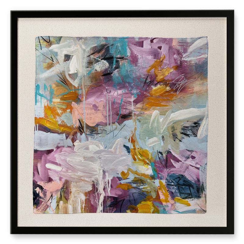 "Strings Attached" Framed Silk Scarf